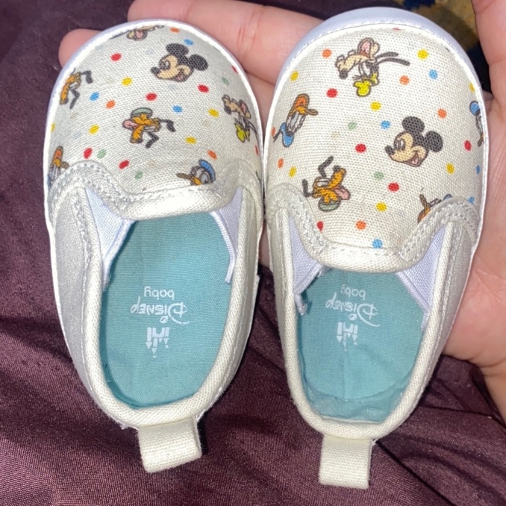 Disney Baby Mickey Mouse Cream Slip-On Shoes